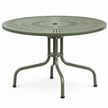 Round Metal Outdoor Dining Table Green Diameter 100cm