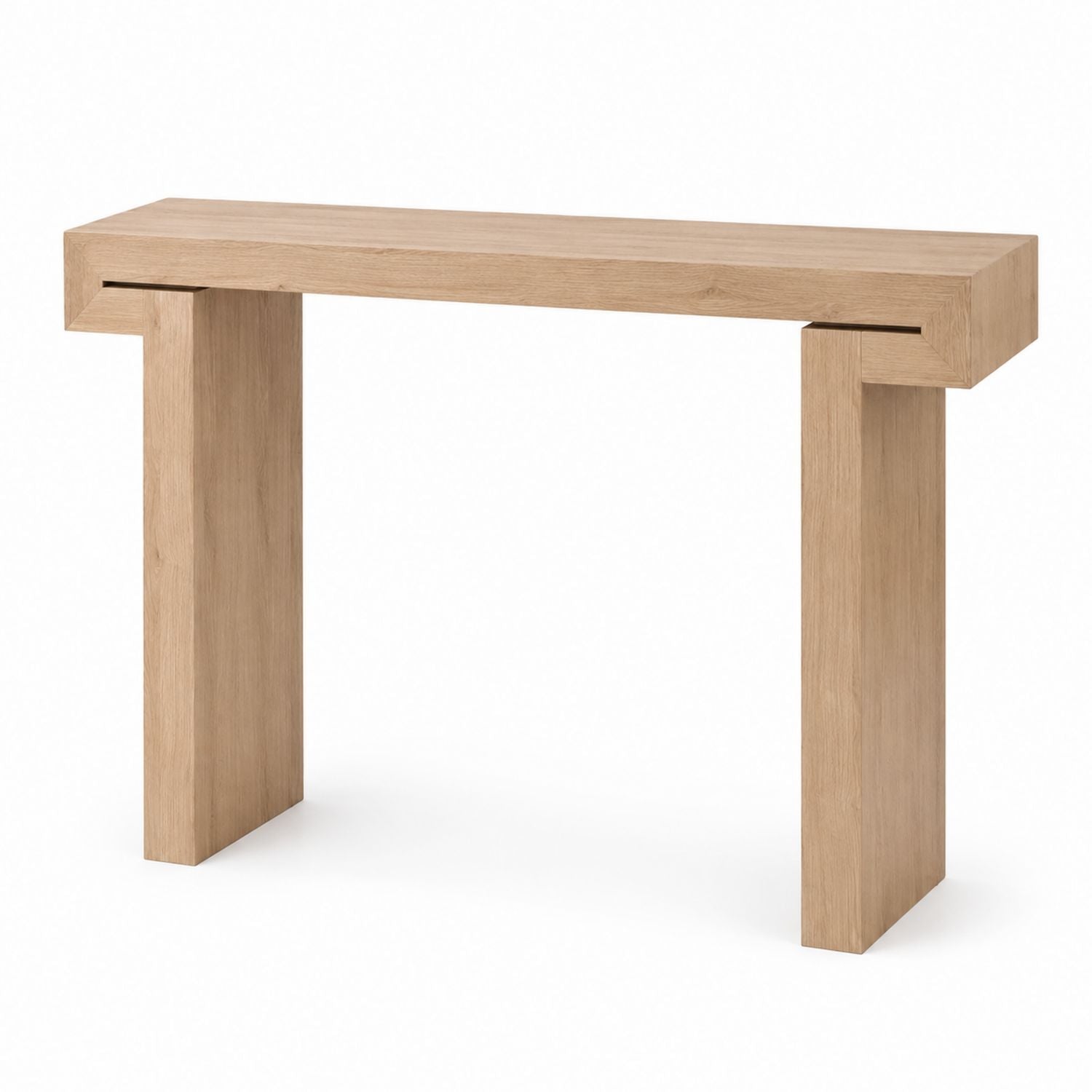 Oak Wood Console Table Rectangle Natural Finish 120cm x 30cm x 75cm