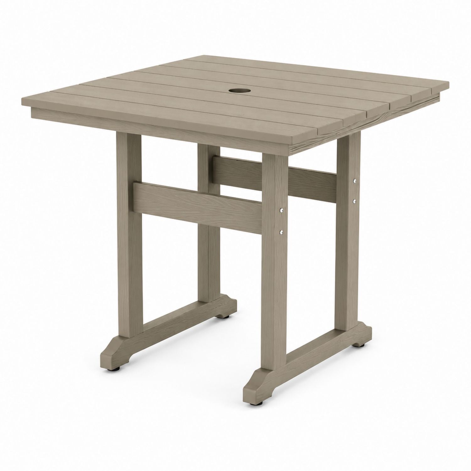 Square Outdoor Dining Table Polywood Taupe 90cm