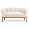 Cream Boucle Fabric Sofa with Oak Frame, 150cm