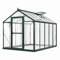 Polycarbonate Greenhouse with Aluminum Frame in Green 8.2ft x 6.2ft x 6.5ft