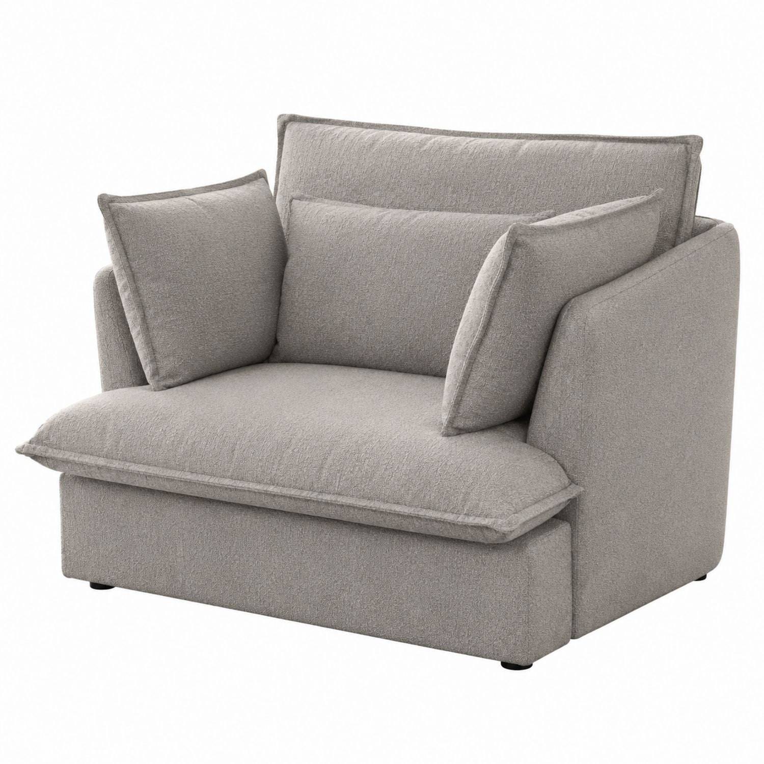 Gray Fabric Armchair with Cushions