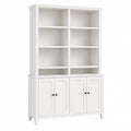 White MDF Bookshelf with Storage Cabinet 180cm x 80cm x 30cm