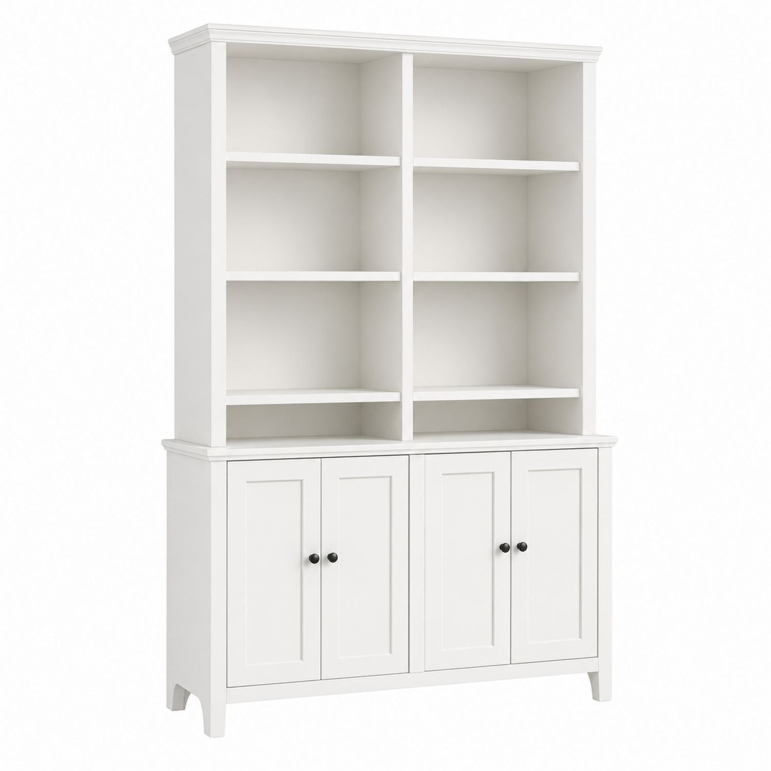 White MDF Bookshelf with Storage Cabinet 180cm x 80cm x 30cm