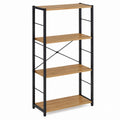 4-Tier Metal Frame Bookshelf with Particleboard Shelves 60x30x120 cm