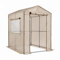 Walk-In Greenhouse Polyethylene Cover Steel Frame 190x120x190 cm Beige