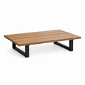 Teak Wood and Metal Outdoor Coffee Table 120cm x 80cm x 20cm