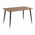 Wood Dining Table with Metal Legs and Gold Accents 120x75x75 cm