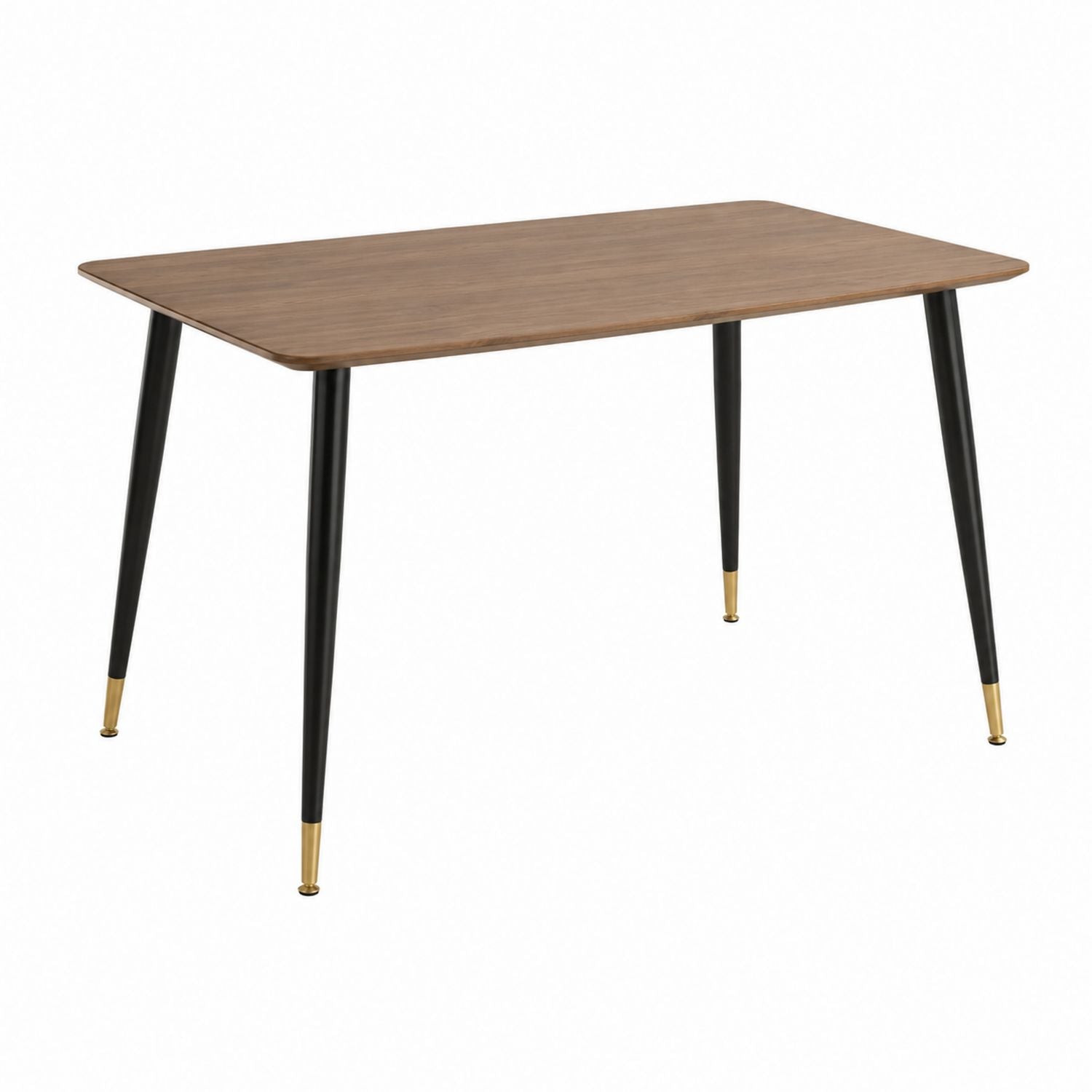 Wood Dining Table with Metal Legs and Gold Accents 120x75x75 cm
