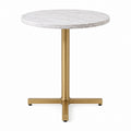 Round Marble Top Table with Brass Base 70cm