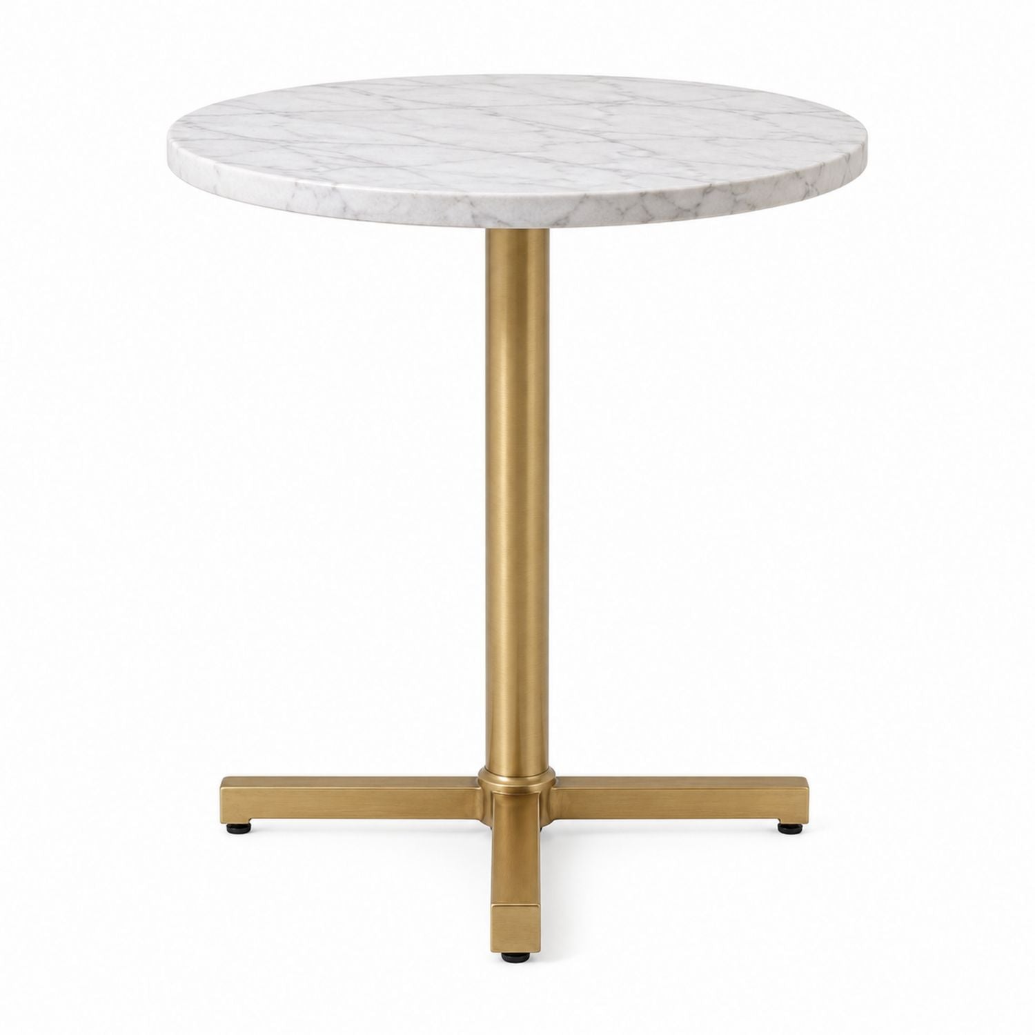 Round Marble Top Table with Brass Base 70cm