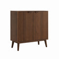 Wooden Sideboard Brown Rectangular Cabinet 100cm Height